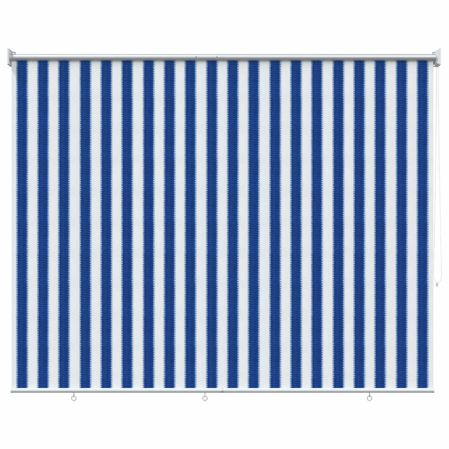 Buitenrolgordijn 90% UV-blok Blauw en Witte Streep 200 x 230 cm