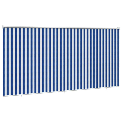 Buitenrolgordijn 90% UV-blok Blauw en Witte Streep 400 x 230 cm
