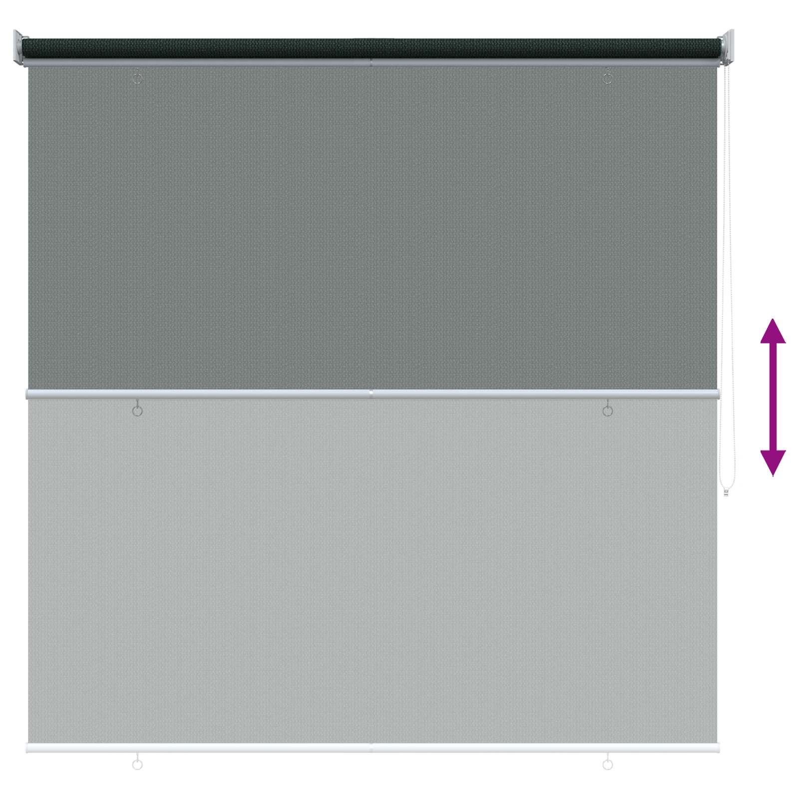 Buitenrolgordijn 90% UV-blok Donkergroen 140 x 140 cm HDPE