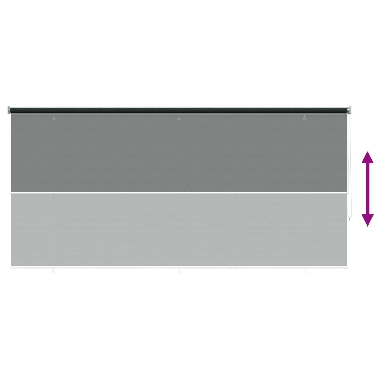 Buitenrolgordijn 90% UV-blok Donkergroen 350 x 140 cm HDPE