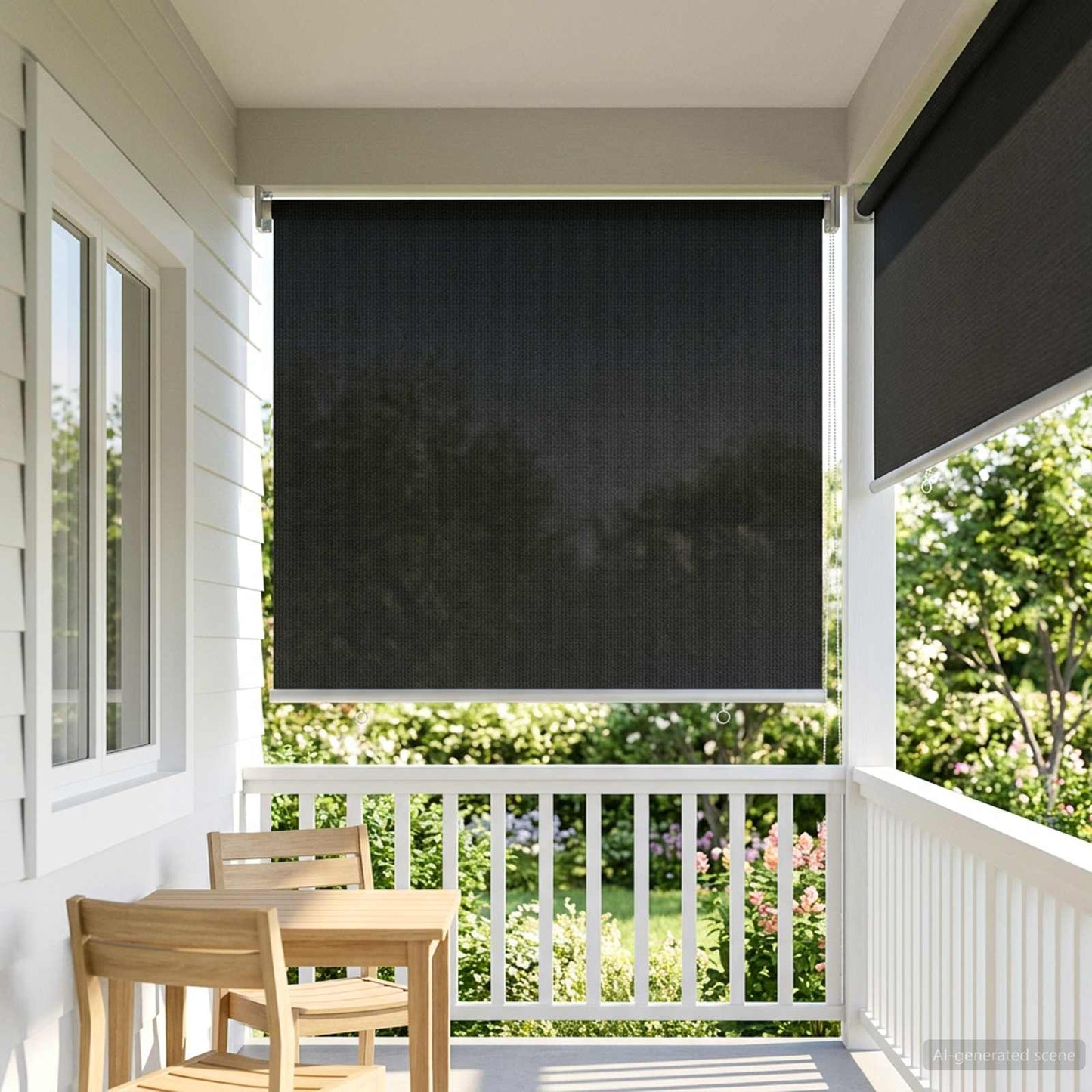 Buitenrolgordijn 90% UV-blok Zwart 80 x 140 cm HDPE