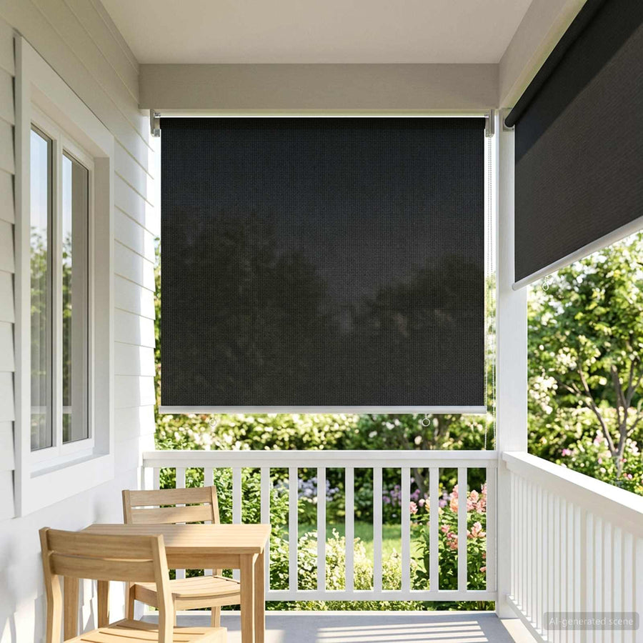 Buitenrolgordijn 90% UV-blok Zwart 80 x 140 cm HDPE
