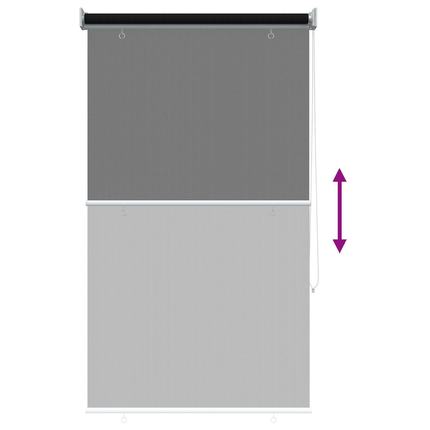Buitenrolgordijn 90% UV-blok Zwart 80 x 140 cm HDPE