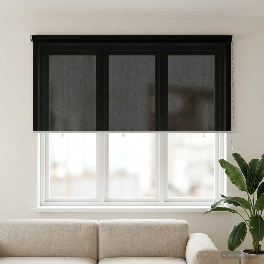 Buitenrolgordijn 90% UV-blok Zwart 200 x 140 cm HDPE