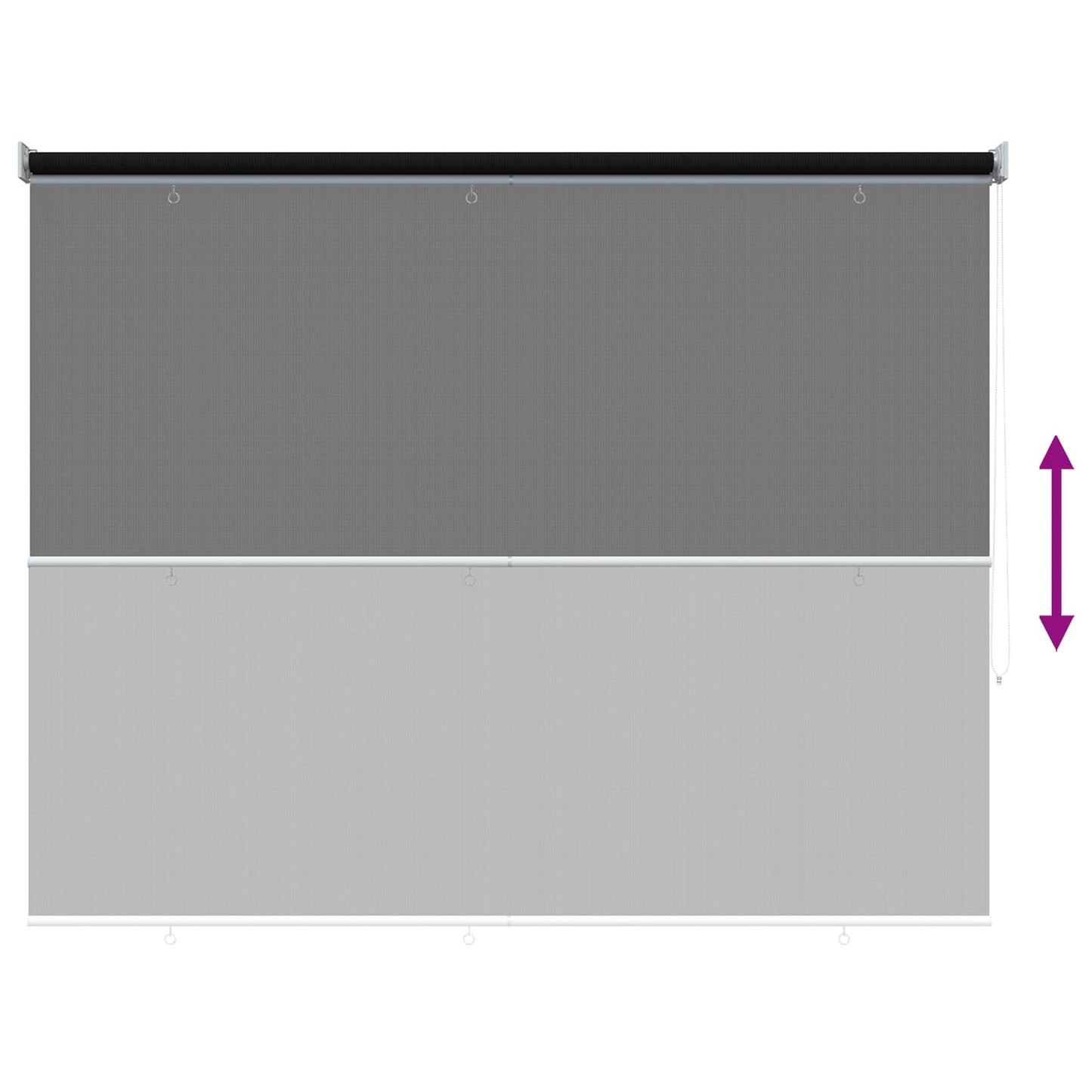 Buitenrolgordijn 90% UV-blok Zwart 200 x 140 cm HDPE