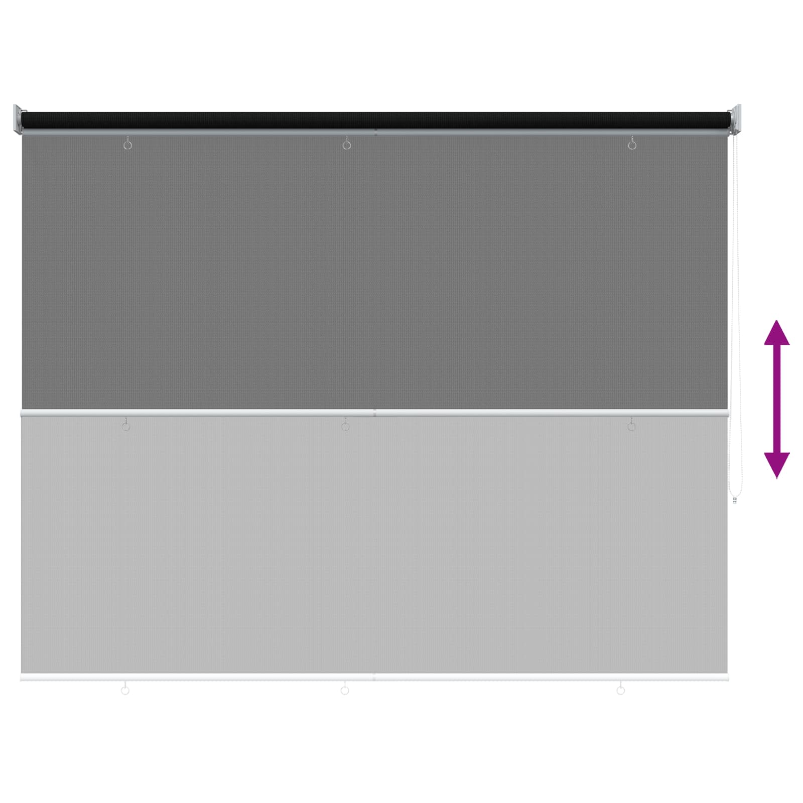 Buitenrolgordijn 90% UV-blok Zwart 200 x 140 cm HDPE