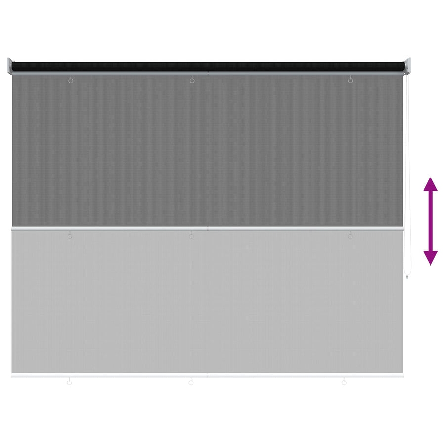 Buitenrolgordijn 90% UV-blok Zwart 200 x 140 cm HDPE