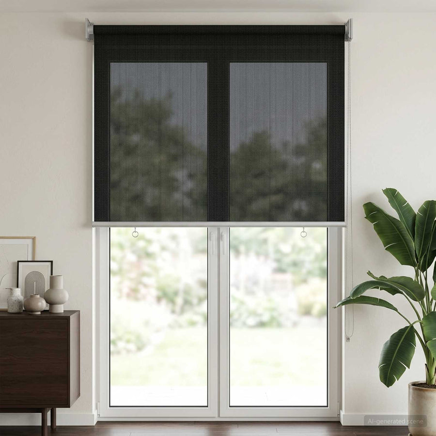 Buitenrolgordijn 90% UV-blok Zwart 80 x 230 cm HDPE
