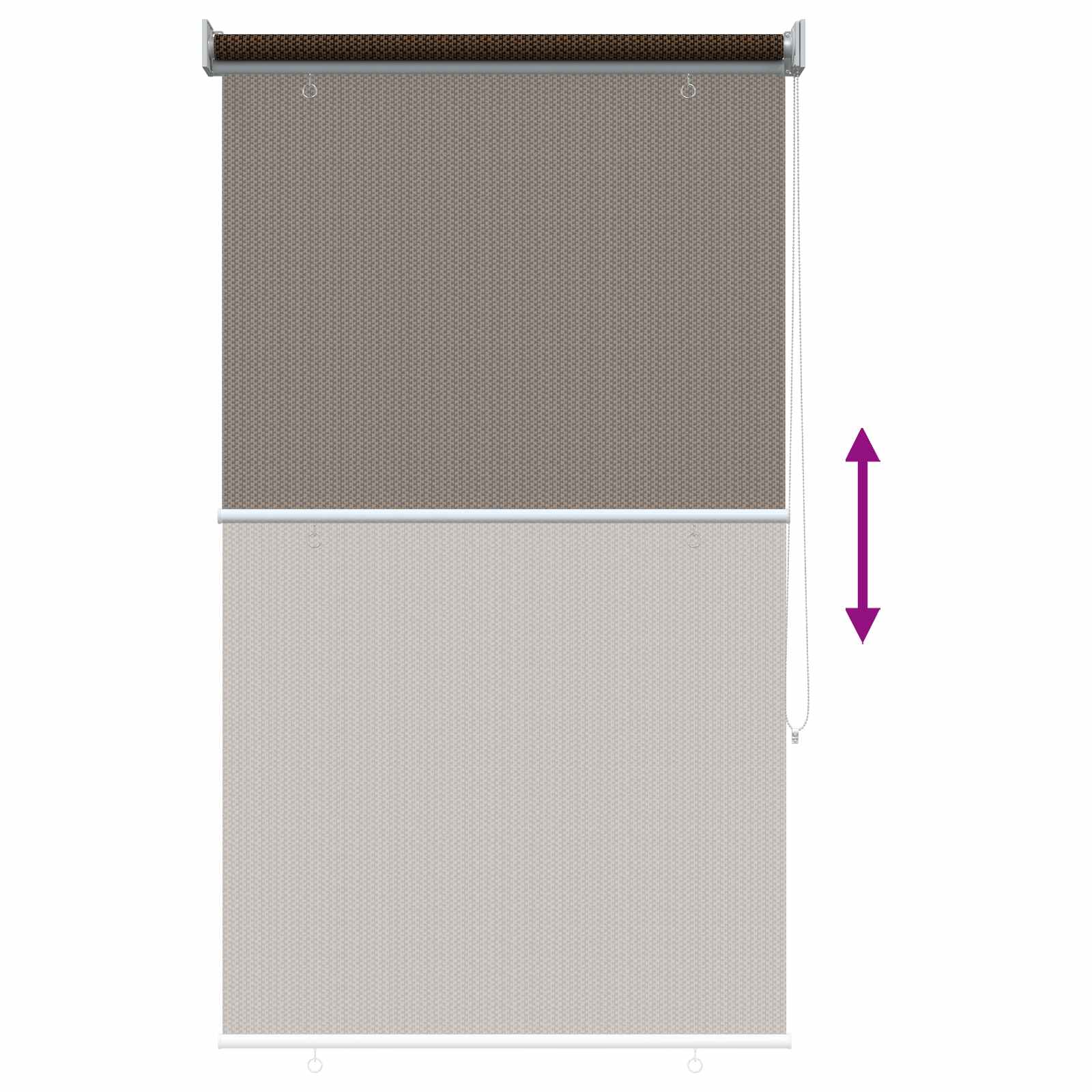 Buitenrolgordijn 90% UV-blok Bruin 80 x 230 cm HDPE