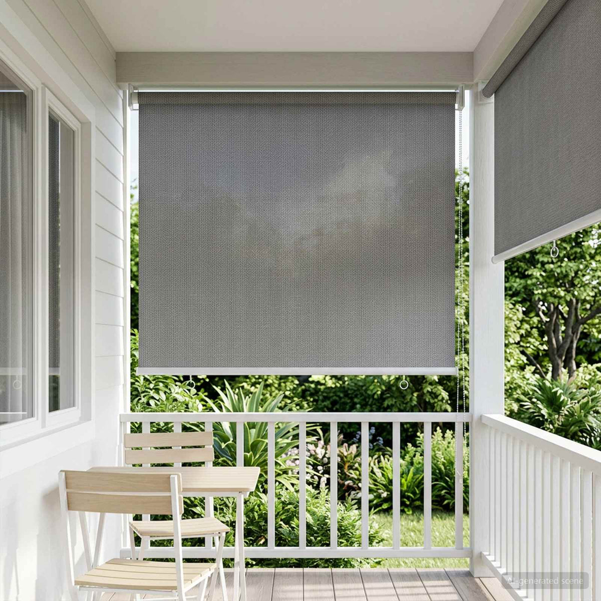 Buitenrolgordijn 90% UV-blok Lichtgrijs 80 x 140 cm HDPE