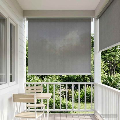 Buitenrolgordijn 90% UV-blok Lichtgrijs 80 x 140 cm HDPE