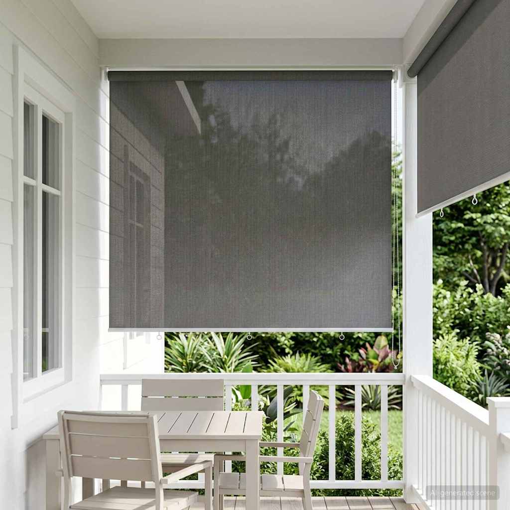 Buitenrolgordijn 90% UV-blok Lichtgrijs 220 x 140 cm HDPE