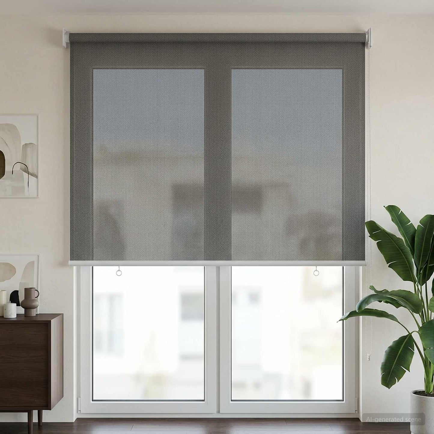 Buitenrolgordijn 90% UV-blok Lichtgrijs 60 x 230 cm HDPE