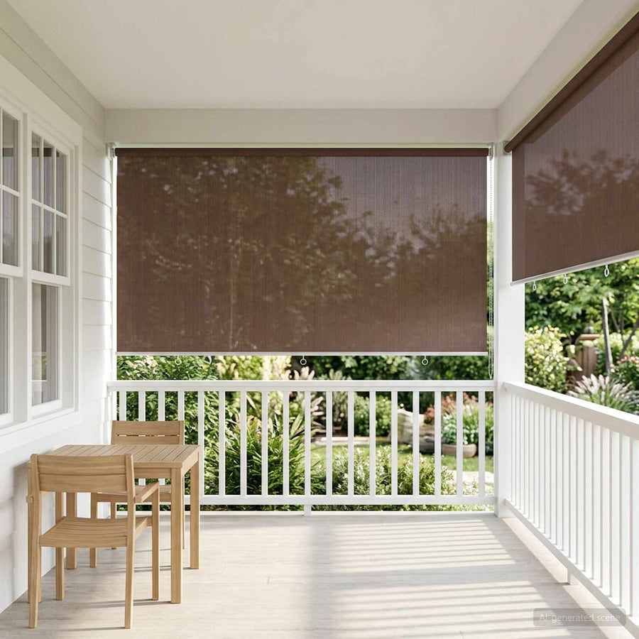Buitenrolgordijn 90% UV-blok Taupe 350 x 140 cm HDPE