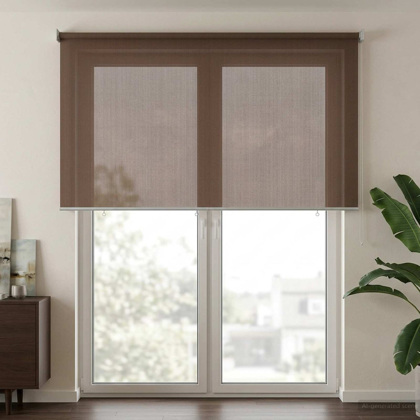 Buitenrolgordijn 90% UV-blok Taupe 120 x 230 cm HDPE