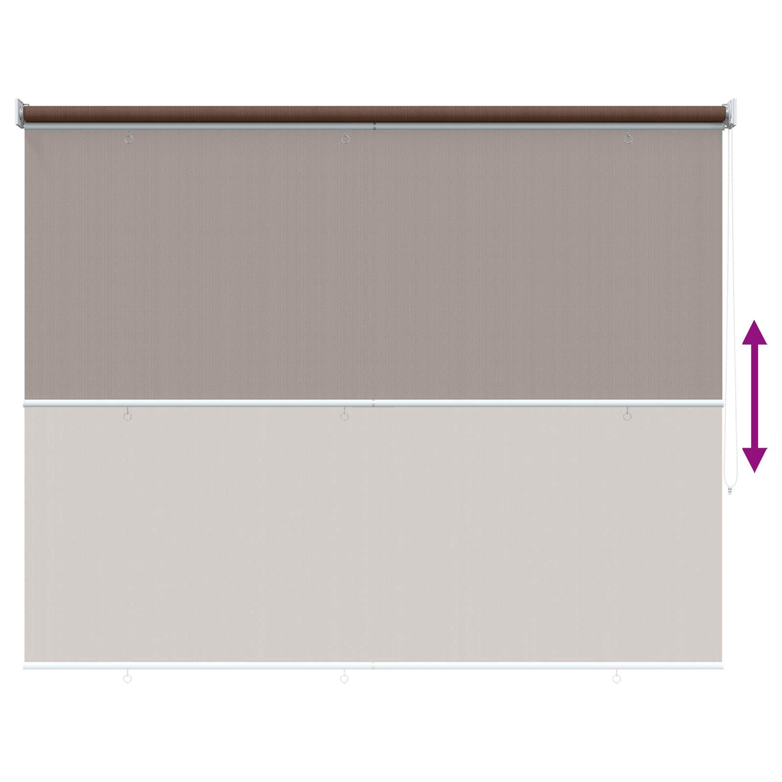 Buitenrolgordijn 90% UV-blok Taupe 120 x 230 cm HDPE