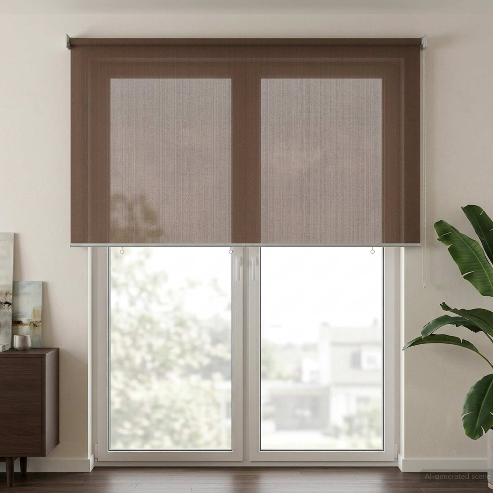 Buitenrolgordijn 90% UV-blok Taupe 140 x 230 cm HDPE