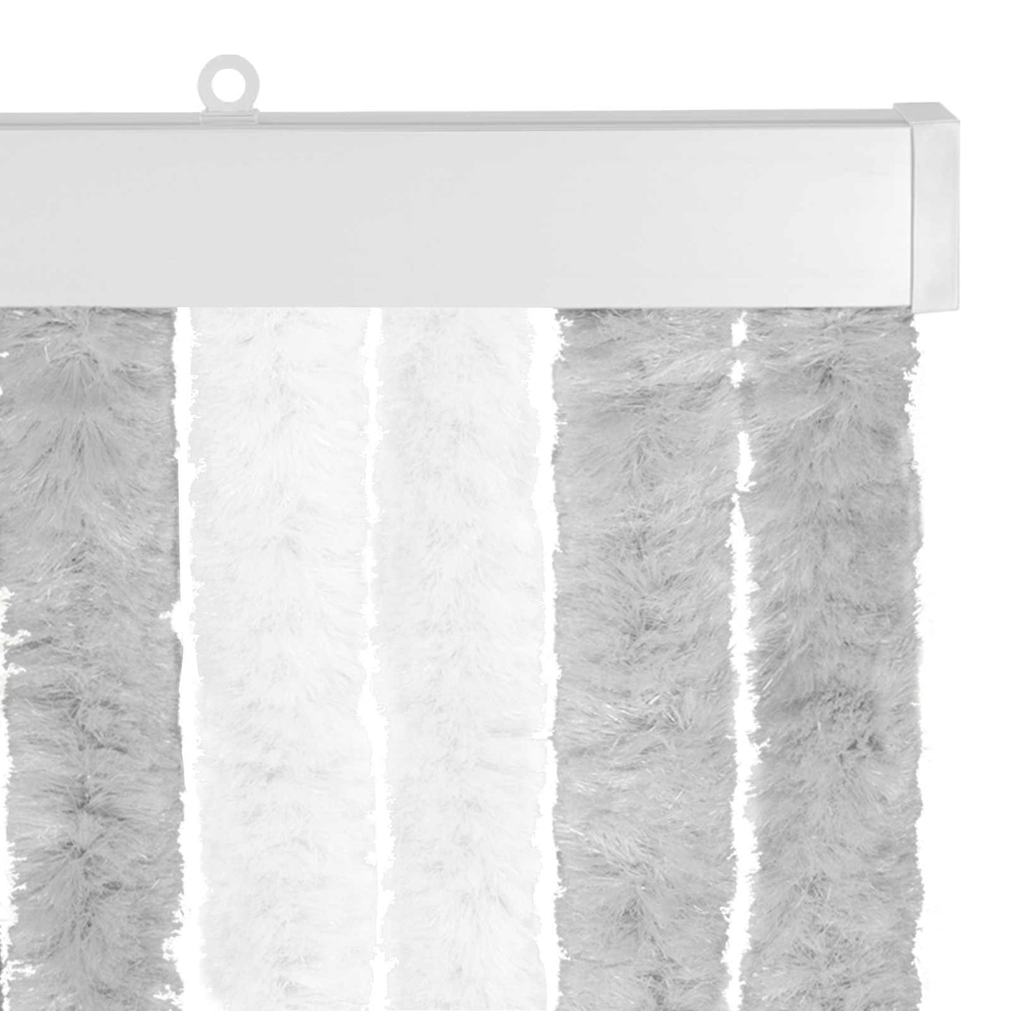 Insecten Gordijn Chenille Lichtgrijs en wit. 56 x 200 cm