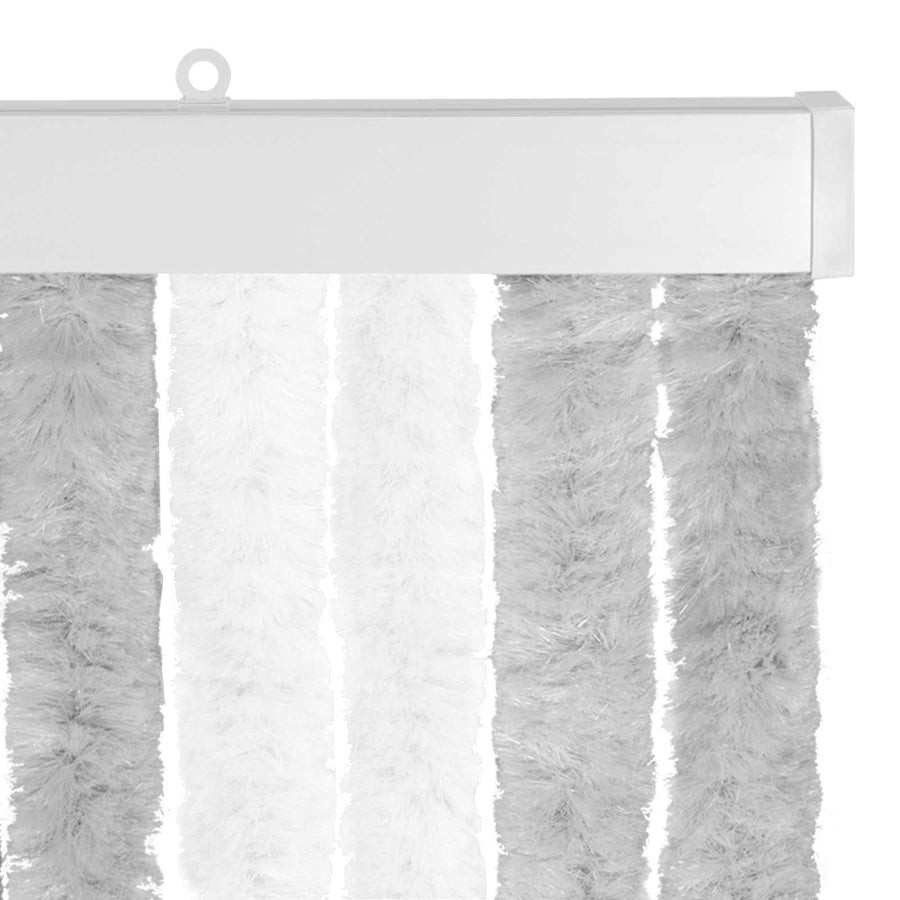 Insecten Gordijn Chenille Lichtgrijs en wit. 56 x 200 cm