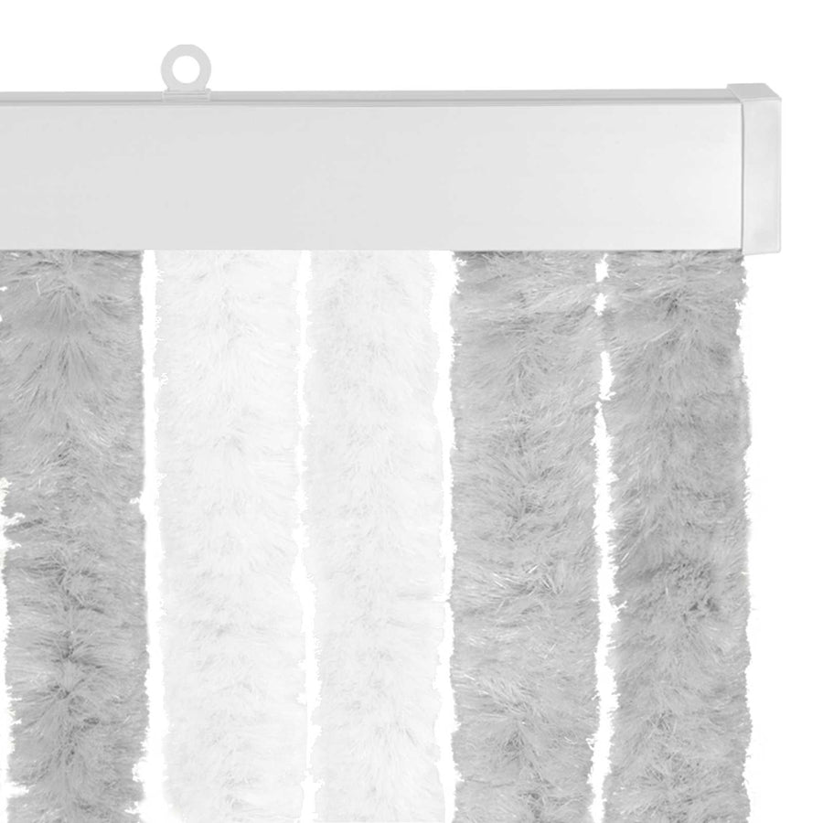 Insecten Gordijn Chenille Lichtgrijs en wit. 90 x 220 cm