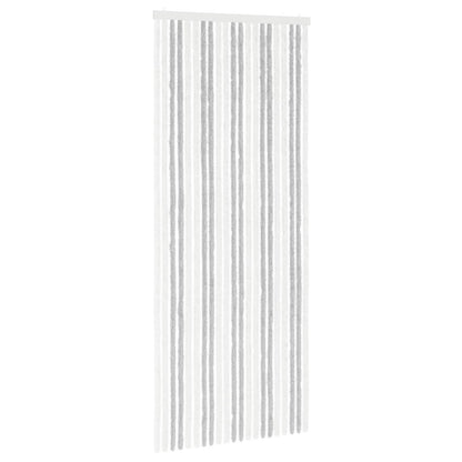Insecten Gordijn Chenille Lichtgrijs en wit. 90 x 220 cm