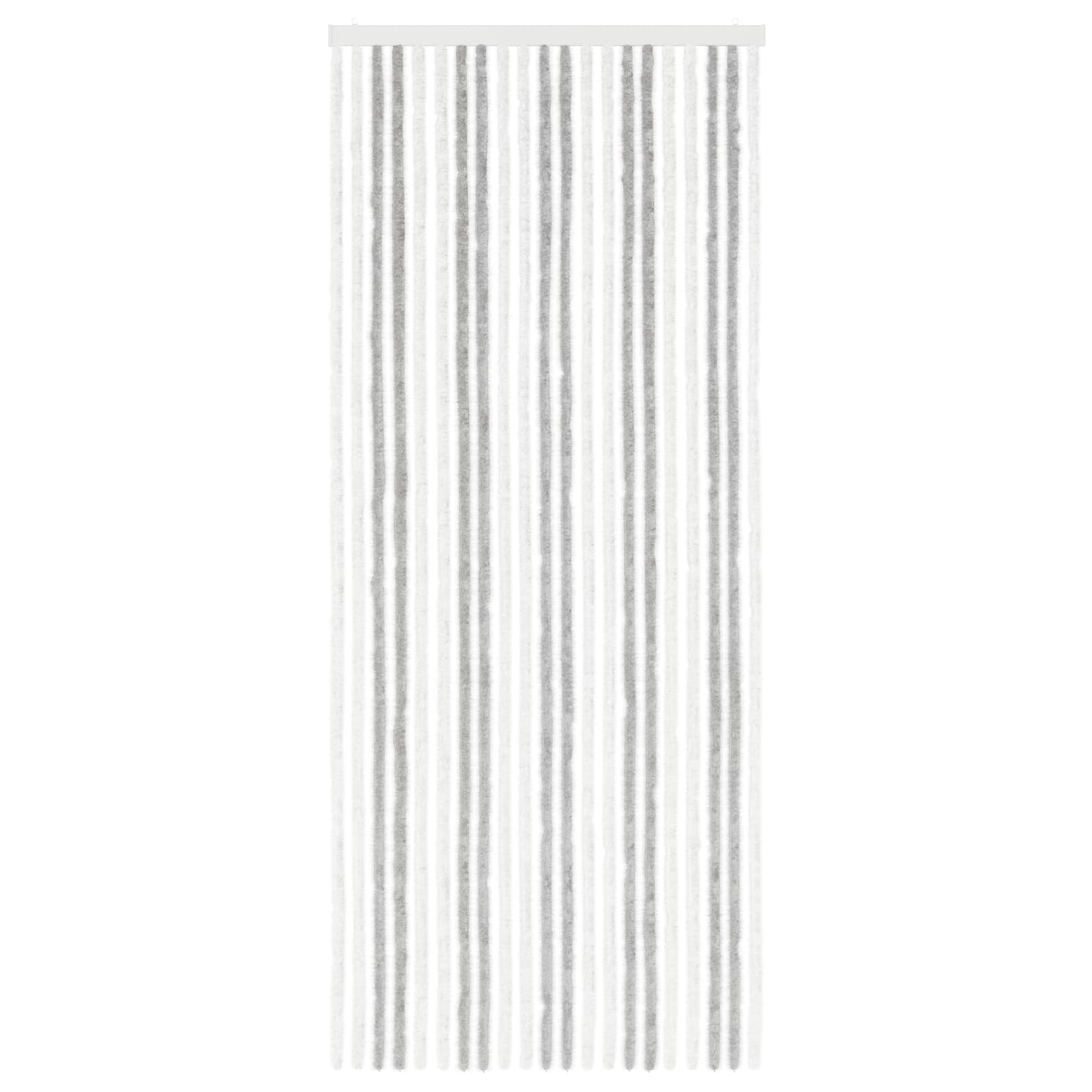Insecten Gordijn Chenille Lichtgrijs en wit. 90 x 220 cm