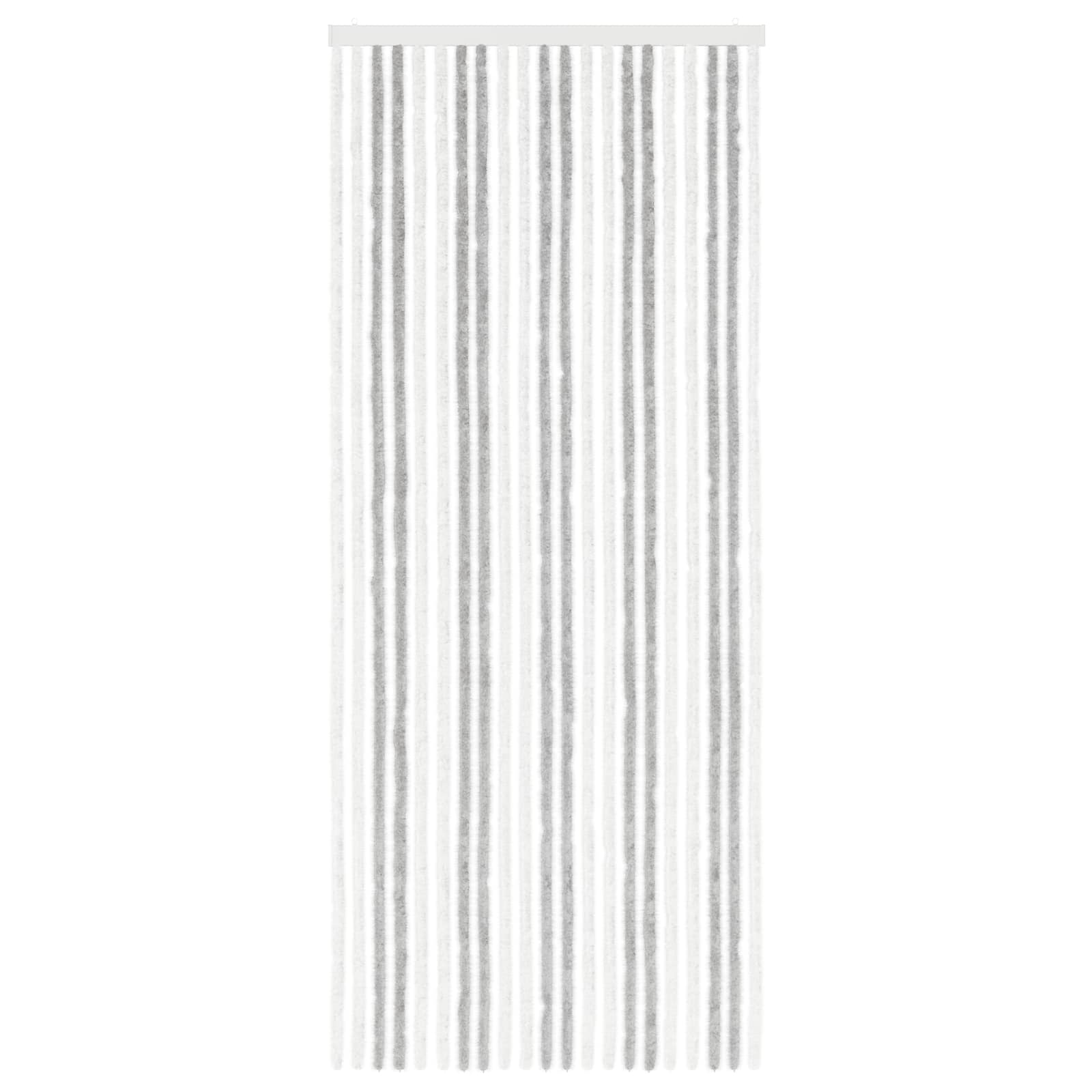 Insecten Gordijn Chenille Lichtgrijs en wit. 90 x 220 cm