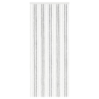 Insecten Gordijn Chenille Lichtgrijs en wit. 90 x 220 cm