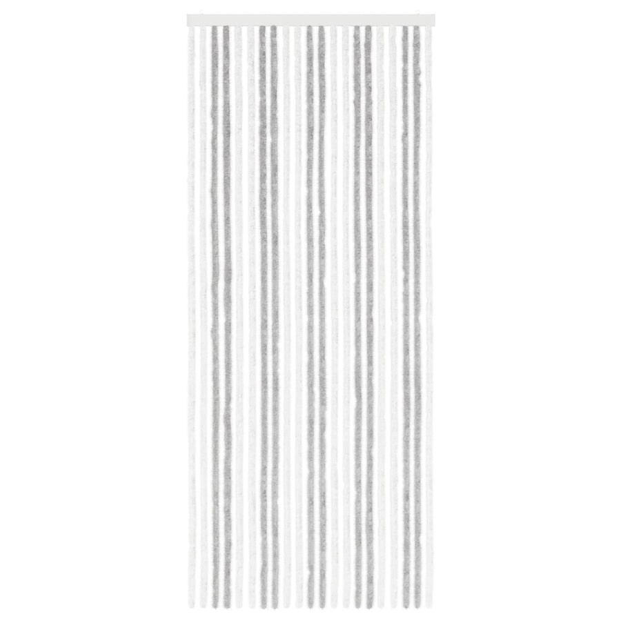 Insecten Gordijn Chenille Lichtgrijs en wit. 90 x 220 cm