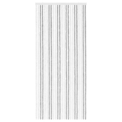 Insecten Gordijn Chenille Lichtgrijs en wit. 100 x 230 cm