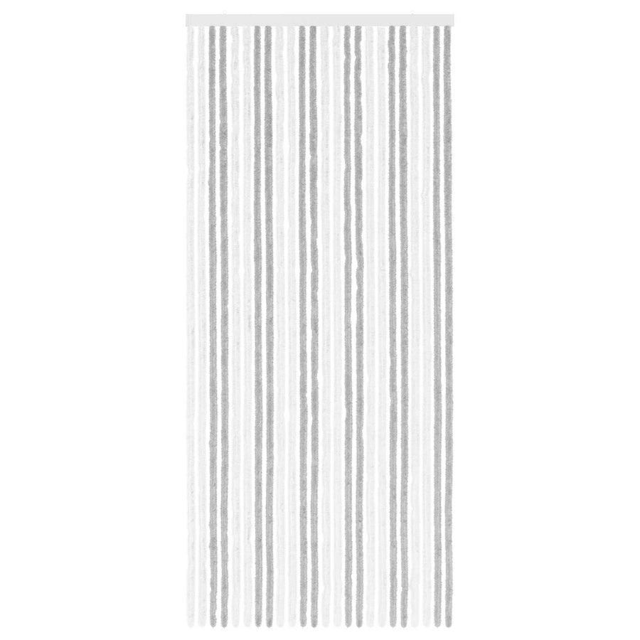 Insecten Gordijn Chenille Lichtgrijs en wit. 100 x 230 cm