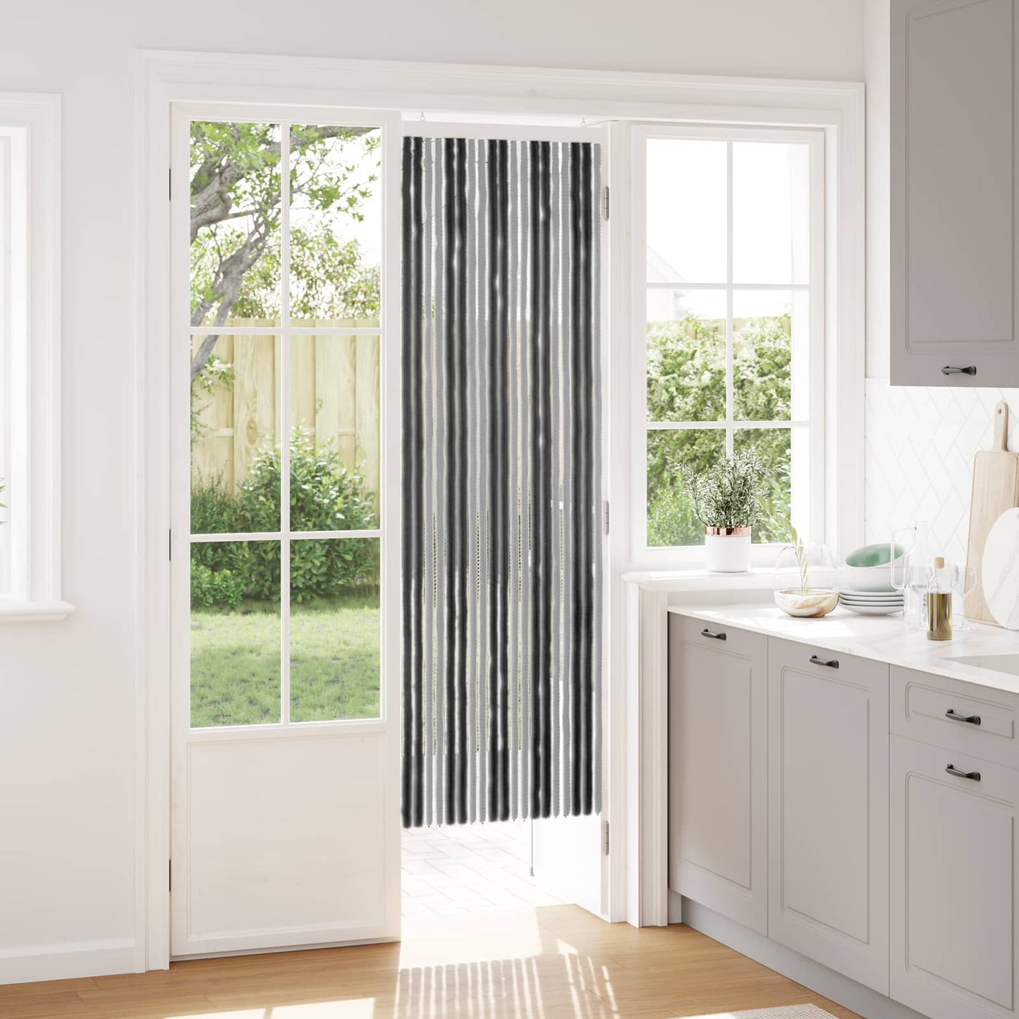 Insecten Gordijn Chenille Grijs en zwart 56 x 185 cm 100% PP