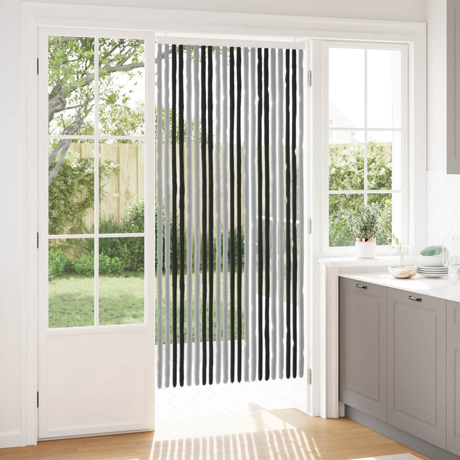 Insecten Gordijn Chenille Grijs en zwart 90 x 200 cm 100% PP