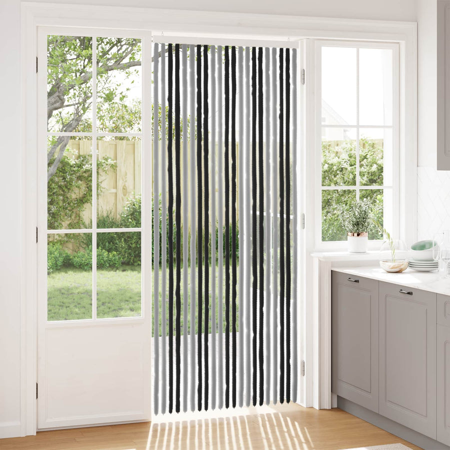 Insecten Gordijn Chenille Grijs en zwart 90 x 220 cm 100% PP