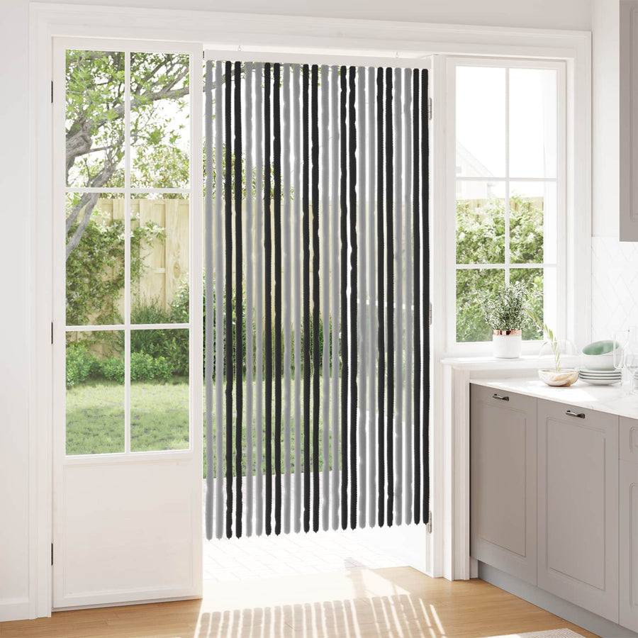 Insecten Gordijn Chenille Grijs en zwart 100 x 200 cm 100% PP