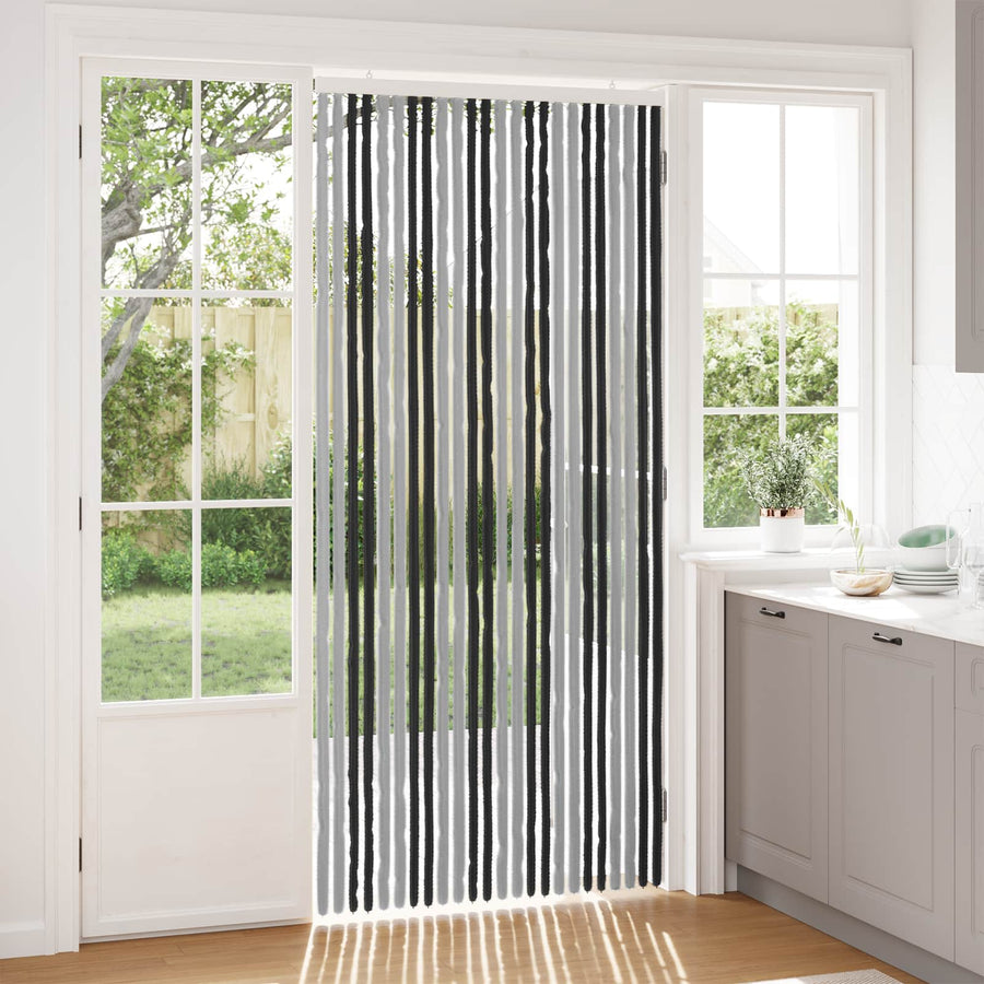 Insecten Gordijn Chenille Grijs en zwart 100 x 220 cm 100% PP