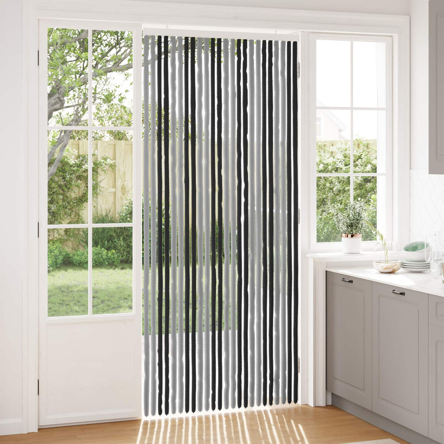 Insecten Gordijn Chenille Grijs en zwart 100 x 230 cm 100% PP