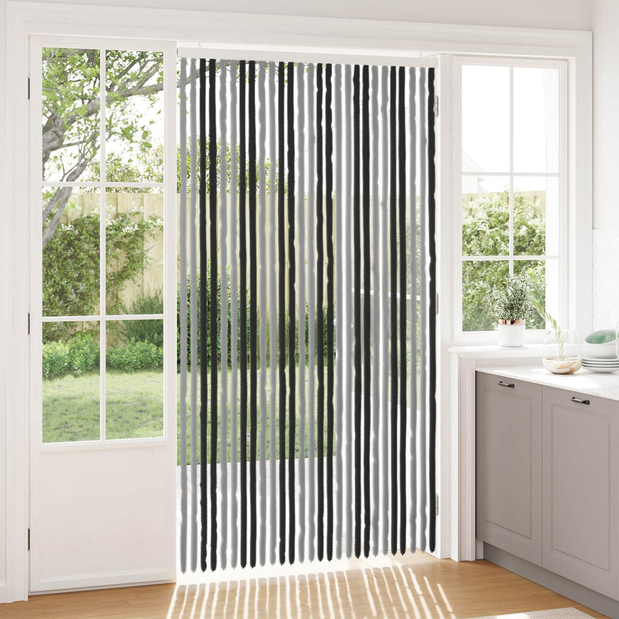 Insecten Gordijn Chenille Grijs en zwart 118 x 220 cm 100% PP