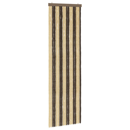Insecten Gordijn Chenille Donkerbruin, Beige 56 x 185 cm