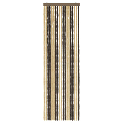 Insecten Gordijn Chenille Donkerbruin, Beige 56 x 185 cm