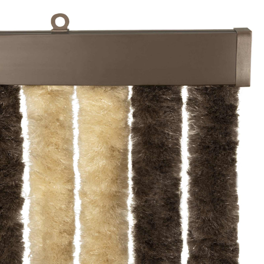 Insecten Gordijn Chenille Donkerbruin, Beige 56 x 200 cm