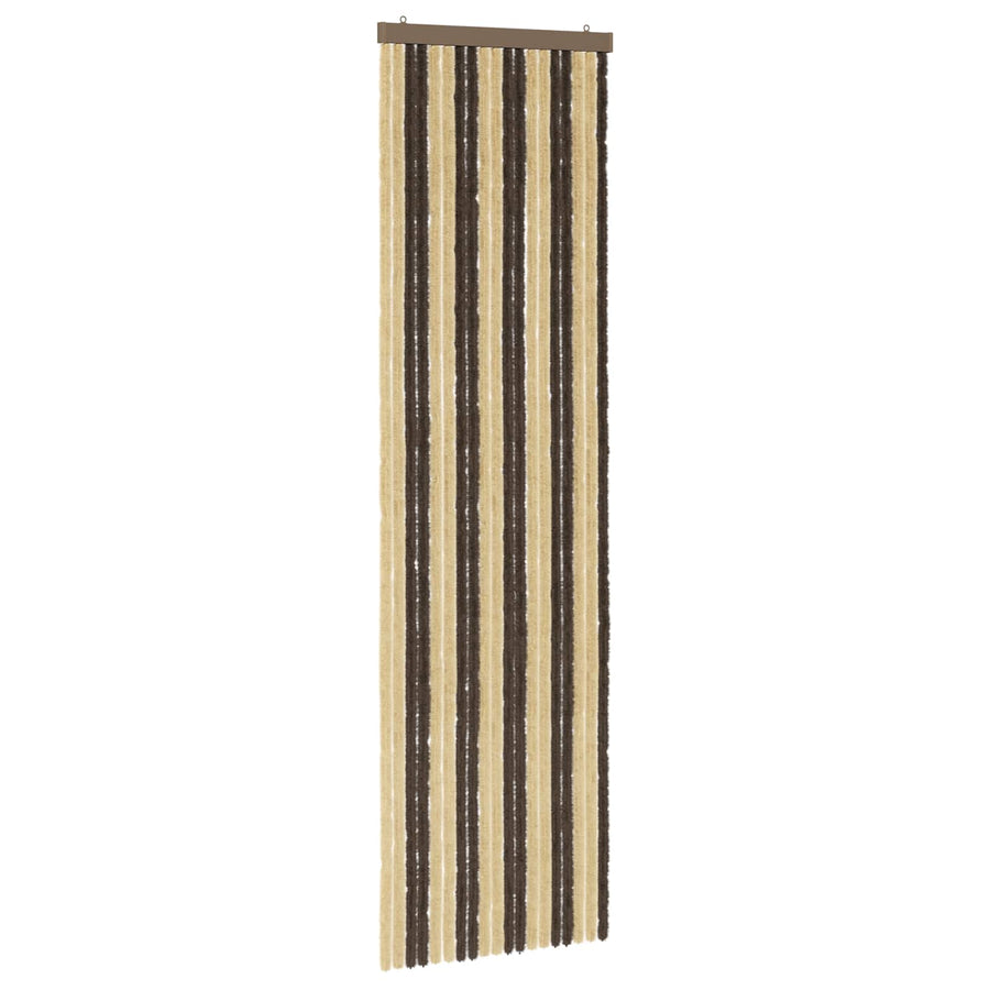 Insecten Gordijn Chenille Donkerbruin, Beige 56 x 200 cm