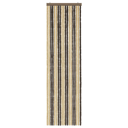 Insecten Gordijn Chenille Donkerbruin, Beige 56 x 200 cm