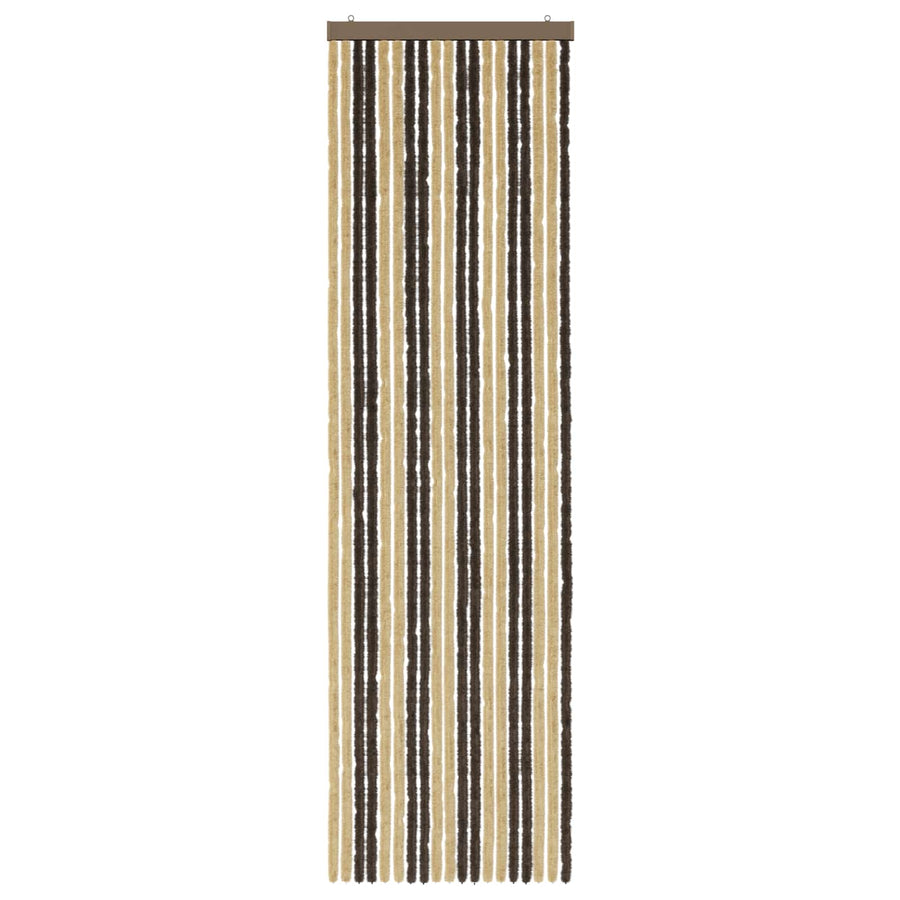 Insecten Gordijn Chenille Donkerbruin, Beige 56 x 200 cm