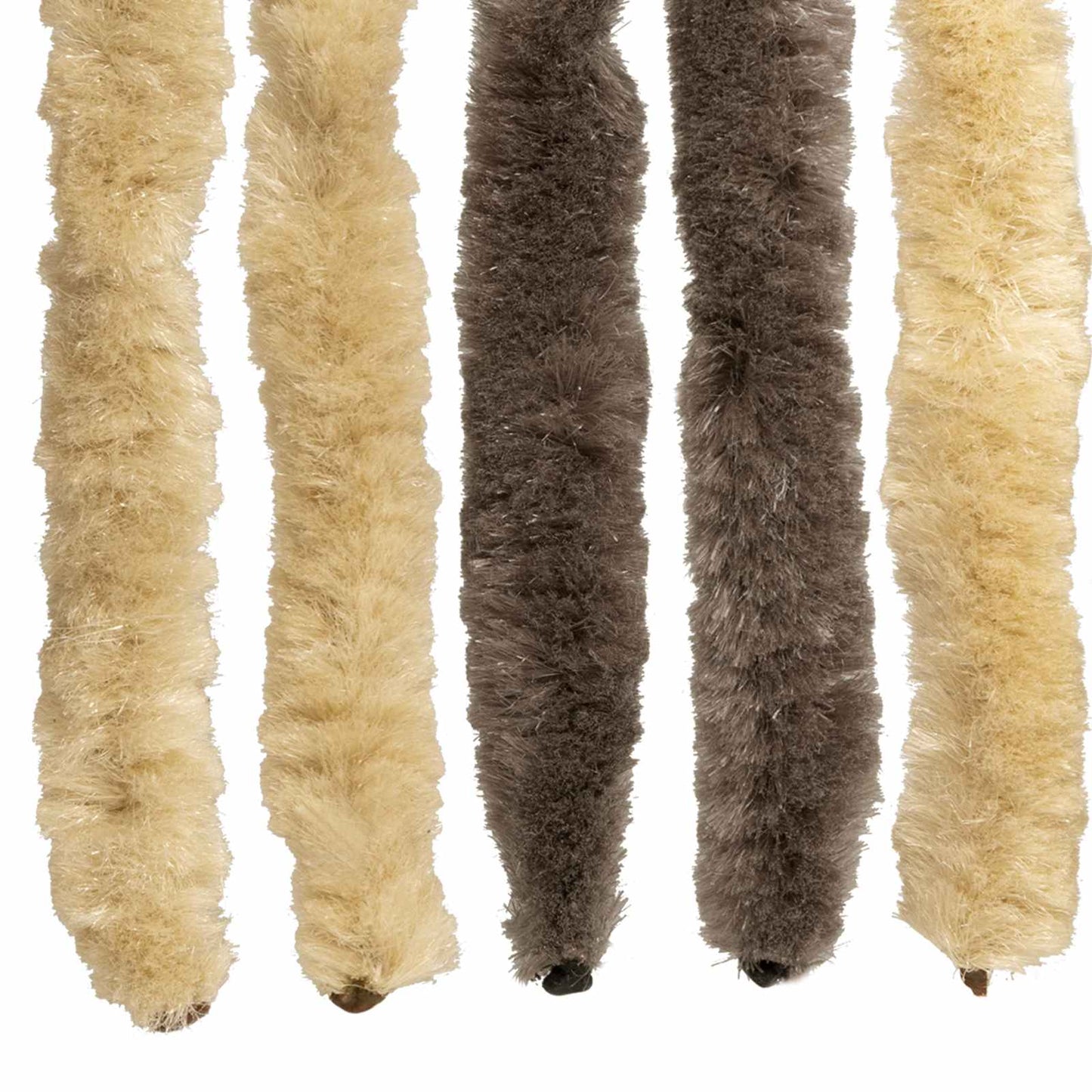 Insecten Gordijn Chenille Donkerbruin, Beige 90 x 200 cm