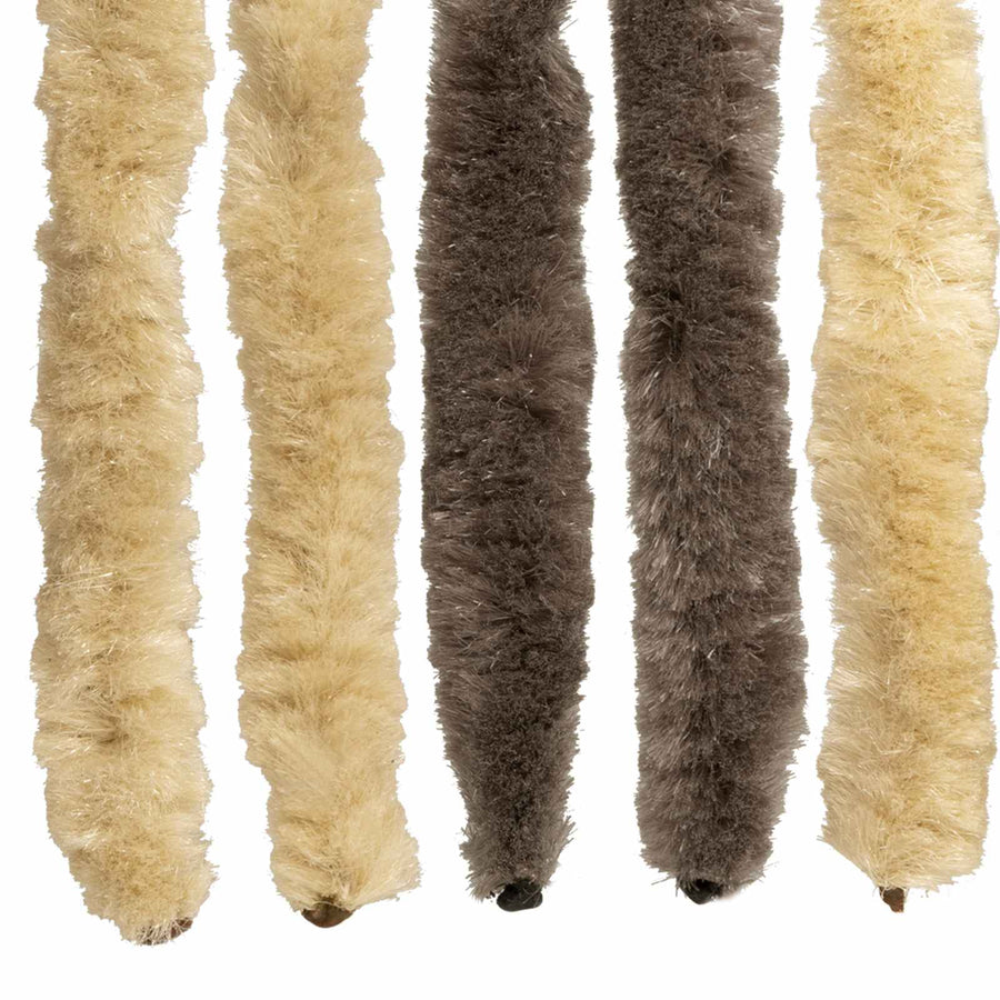 Insecten Gordijn Chenille Donkerbruin, Beige 90 x 200 cm