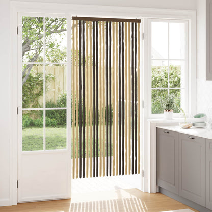 Insecten Gordijn Chenille Donkerbruin, Beige 90 x 200 cm