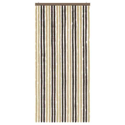 Insecten Gordijn Chenille Donkerbruin, Beige 90 x 200 cm