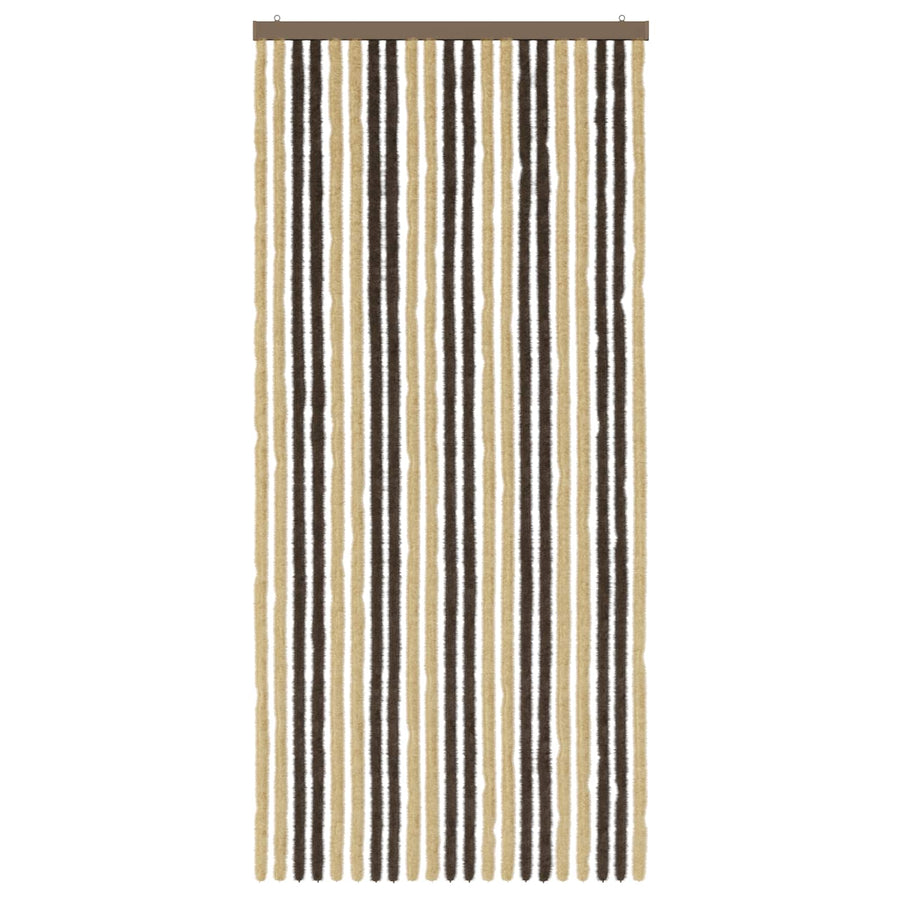 Insecten Gordijn Chenille Donkerbruin, Beige 90 x 200 cm