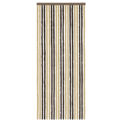 Insecten Gordijn Chenille Donkerbruin, Beige 90 x 220 cm